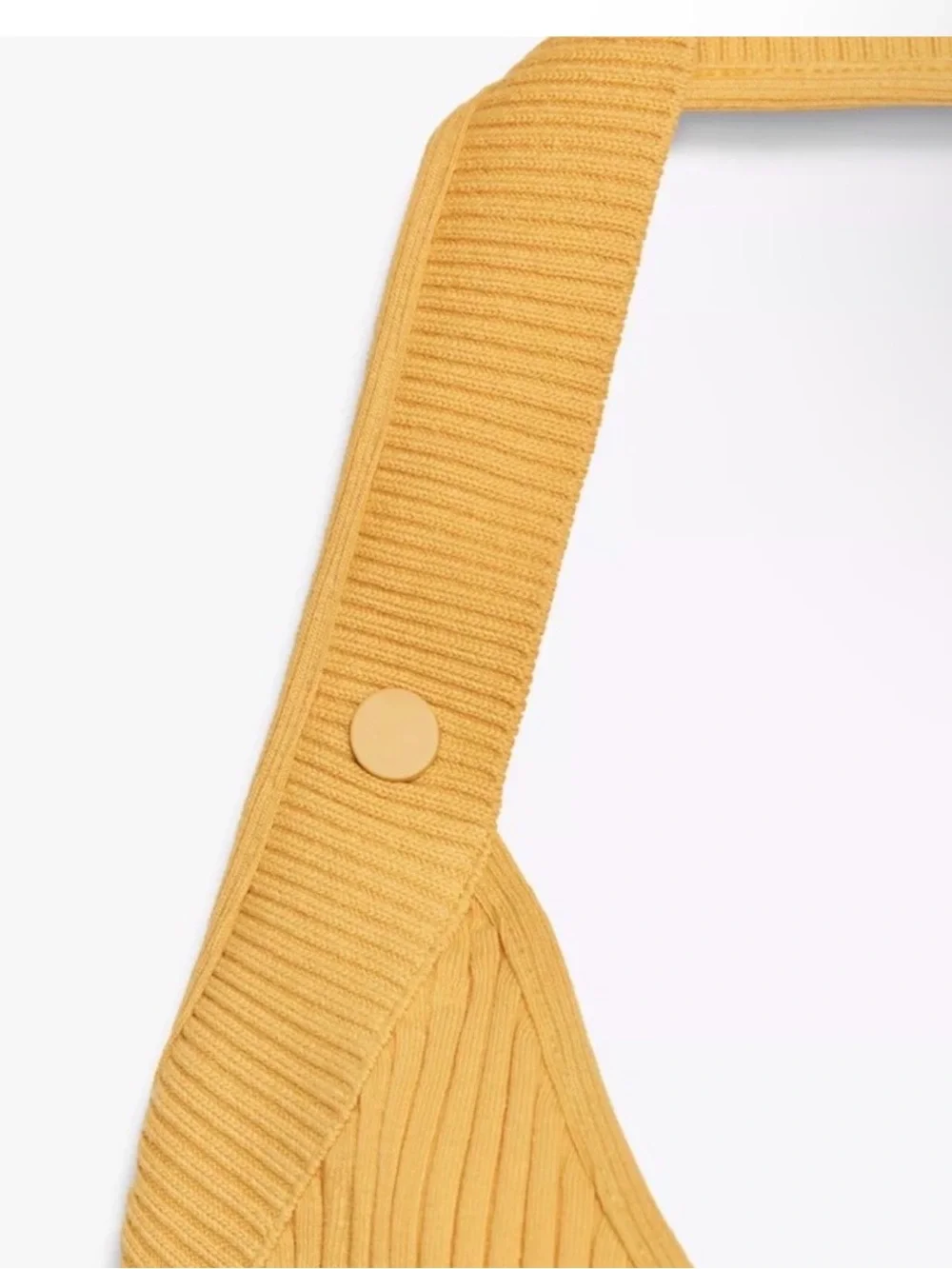 Zara Ribbed Halter Tank Top in Mustard Yellow
